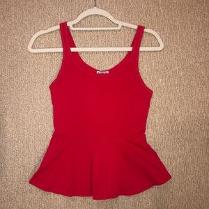 Red peplum top
